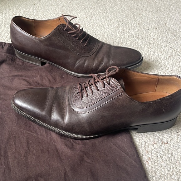 GUCCI Hilary Diamante Embossed Brown Oxfords 309027 size 11 gently used - Picture 1 of 7